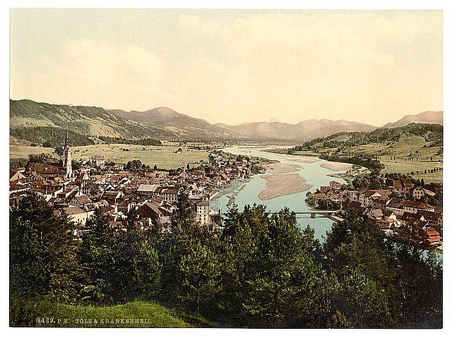 Tolz and Krankeheil Upper Bavaria Vintage A4 Photo Print
