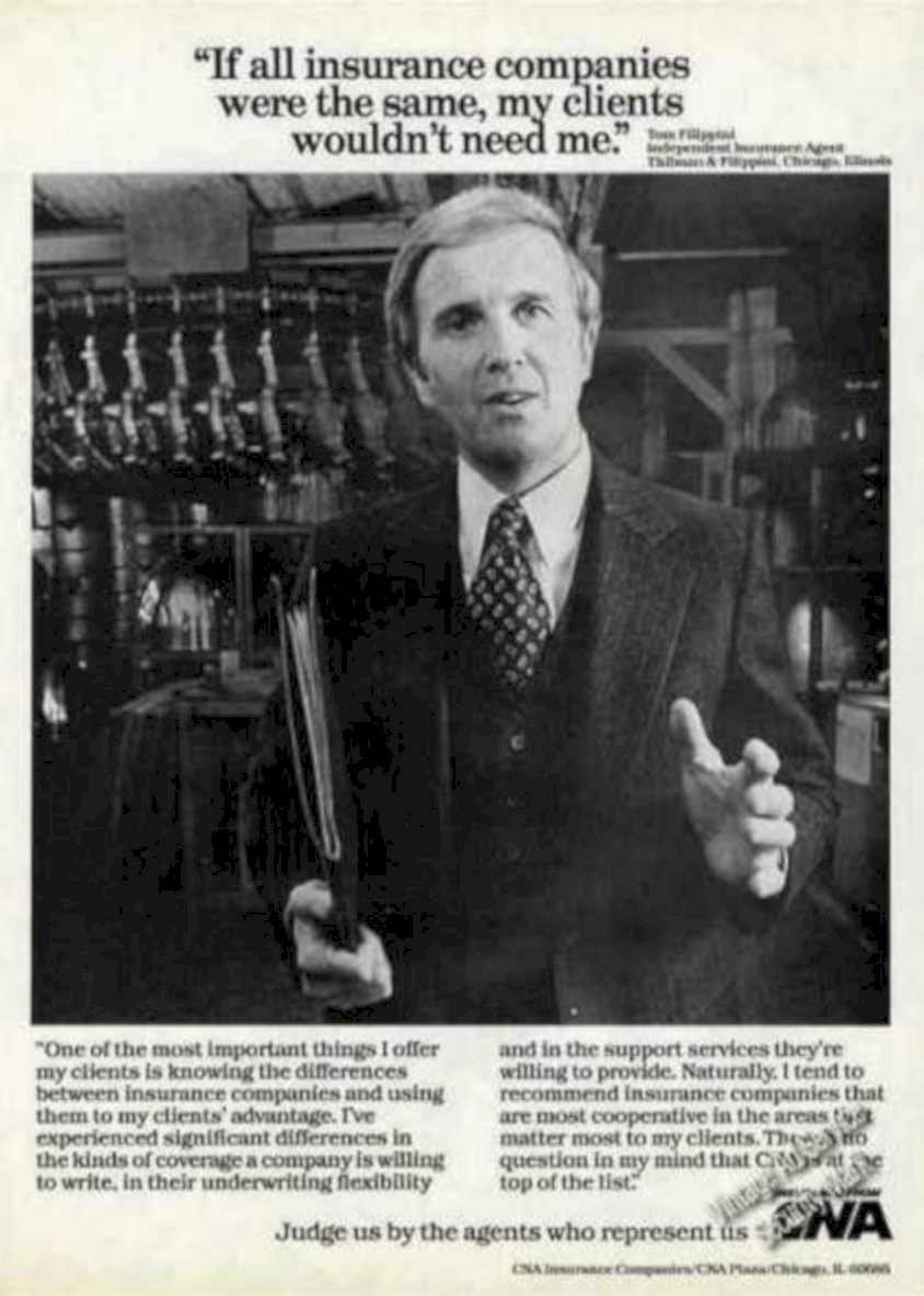 Tom Fillip Insurance Vintage Retro Advert Ads A4 Photo Print