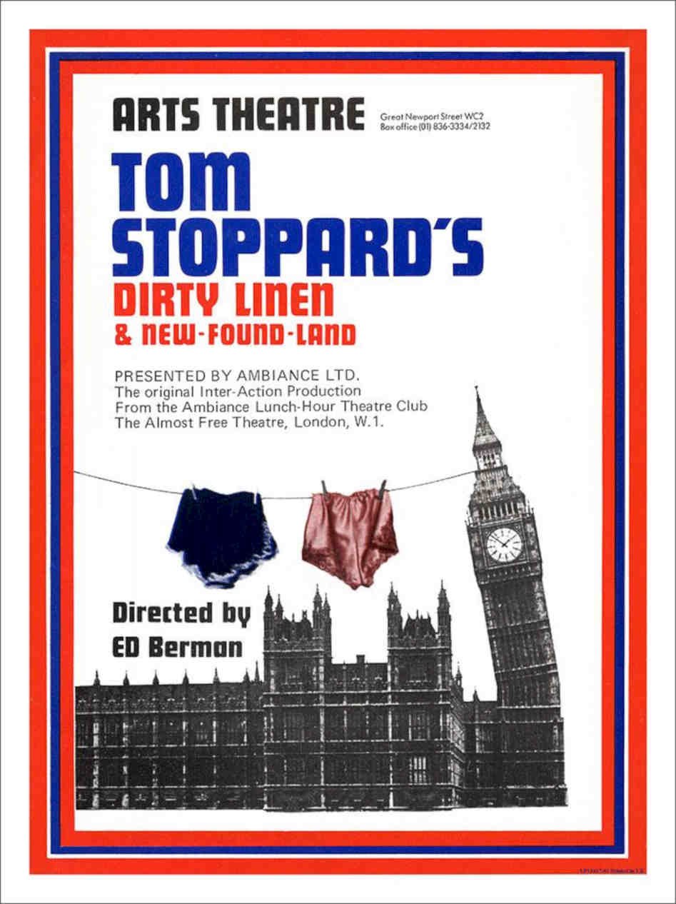 Tom Stoppard Dirty Linen Westminster London Theatre Vintage Retro Advert Poster