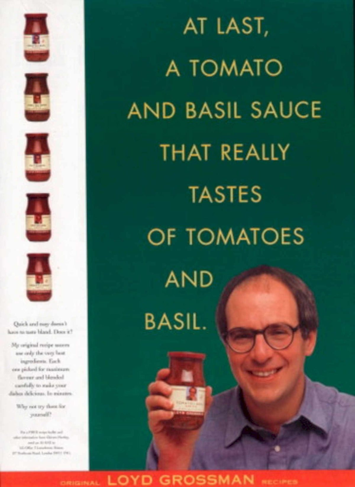Tomato Basil Sauce 1990s Vintage Retro Advert