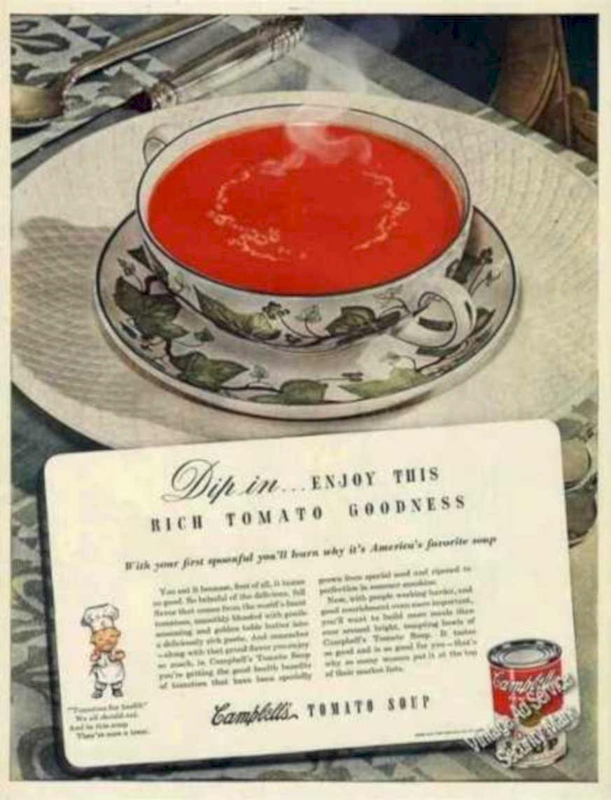 Tomato Soup Advertisement Vintage Retro Advert Ads A4 Photo Print
