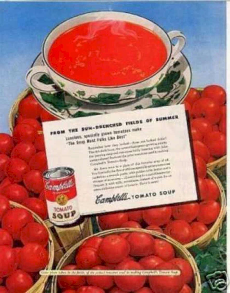 Tomato Soup Basket Vintage Retro Advert Ads A4 Photo Print