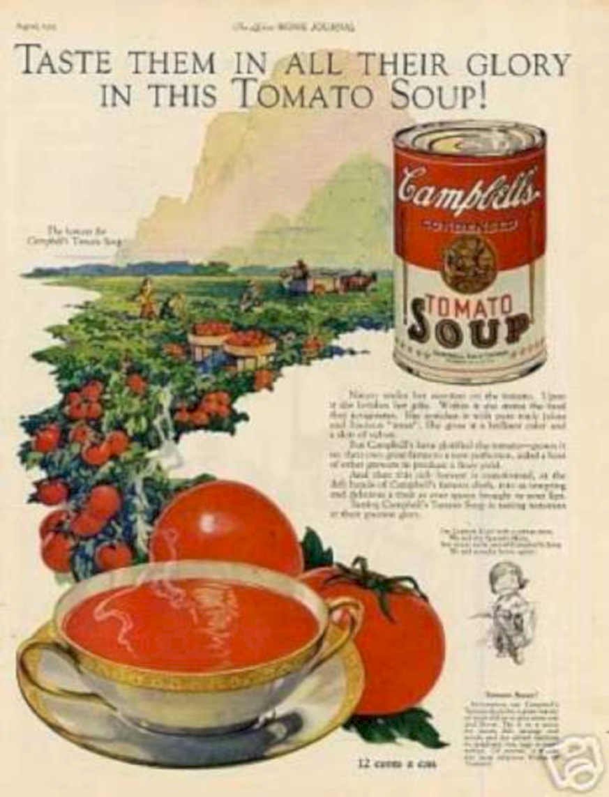 Tomato Soup Can 5 Vintage Retro Advert Ads A4 Photo Print