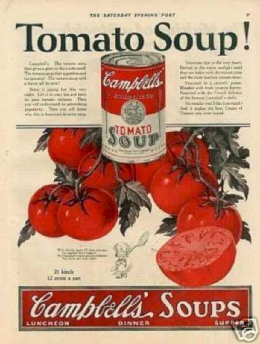 Tomato Soup Cans Vintage Retro Advert Ads A4 Photo Print