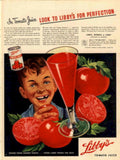 Tomatoes Juice Libby 1940s Vintage Retro Advert Poster
