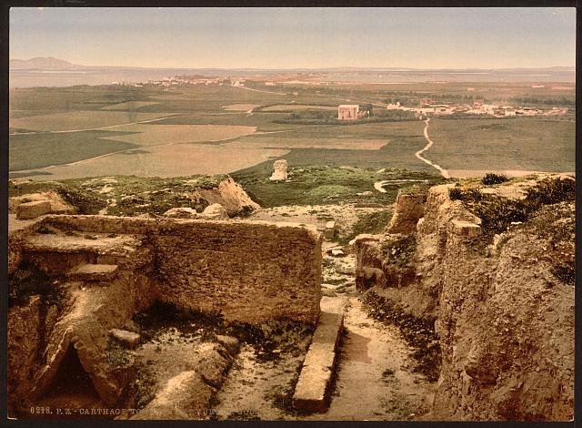 Tombs and view of Goletta Carthage Vintage A4 Photo Print
