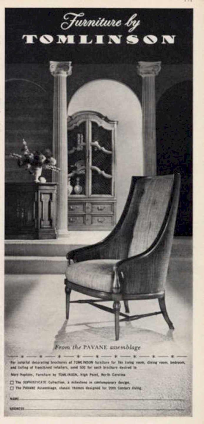 Tomlinson Wingback Chair Vintage Retro Advert Ads A4 Photo Print