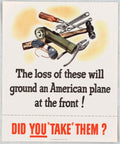 Tools Plane Loss American World War II Advert Poster
