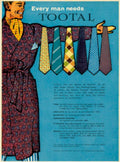 Tootal Ties Robes 1950s Vintage Retro Advert Poster