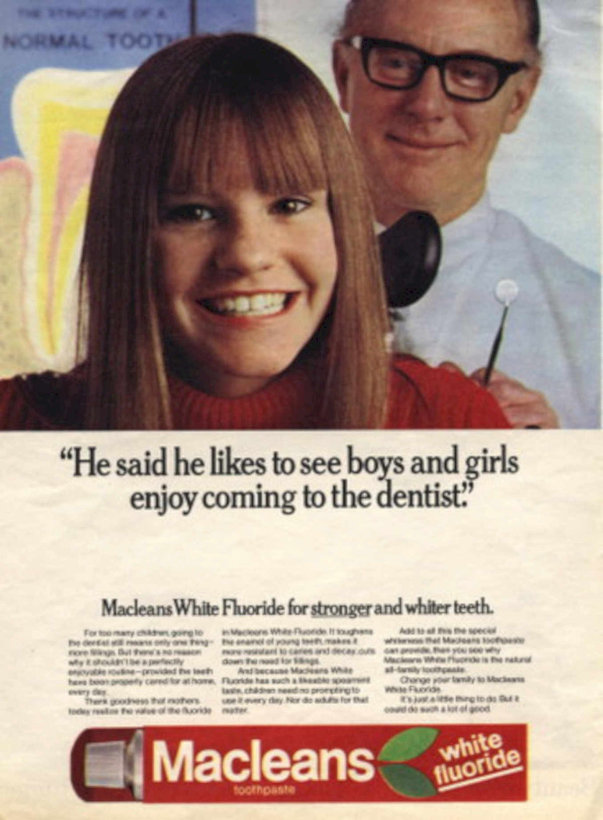 Toothpaste Couple Tooth 1970s Vintage Retro Advert