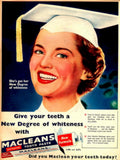 Toothpaste Degree Whiteness 1950s Vintage Retro Advert Poster