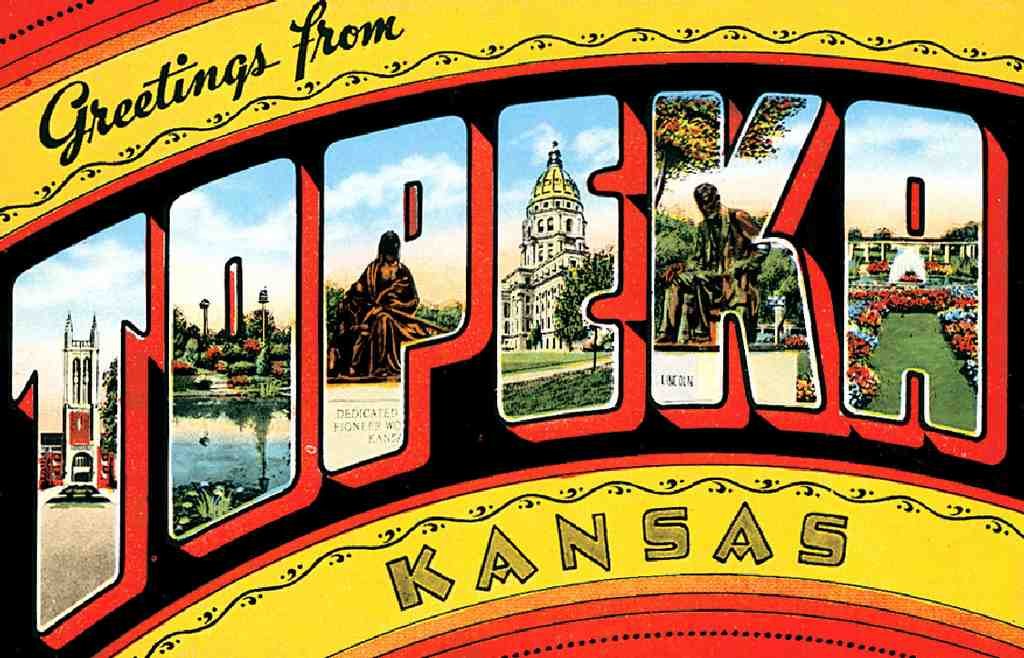 Topeka Luggage Label Vintage A4 Photo Print