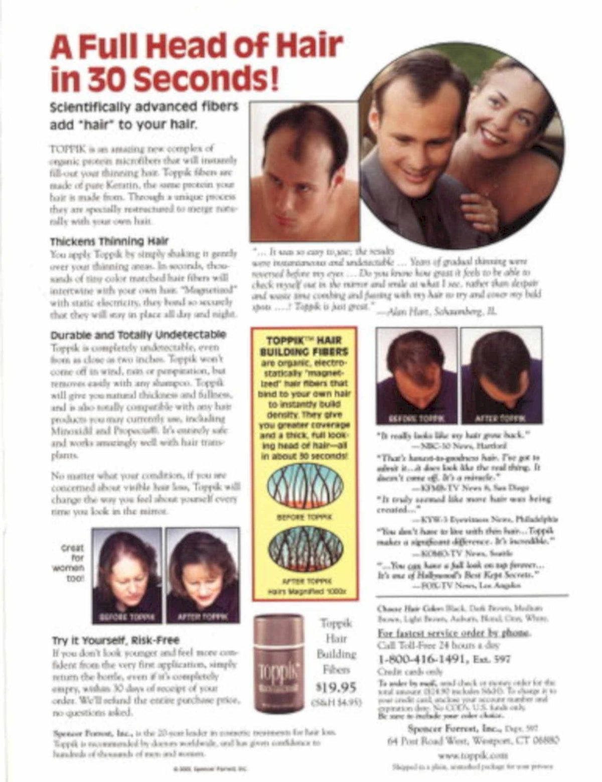 Toppk Hair Growth 1990s Vintage Retro Advert