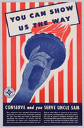 Torch Liberty Serve American World War II Advert Poster