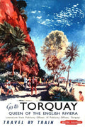 Torquay Coastline Railways Vintage Retro Advert Poster A4 Photo Print