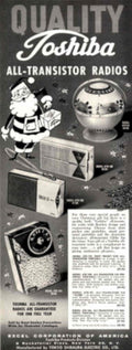 Toshiba Radios Christmas 1 1950s Vintage Retro Advert Poster