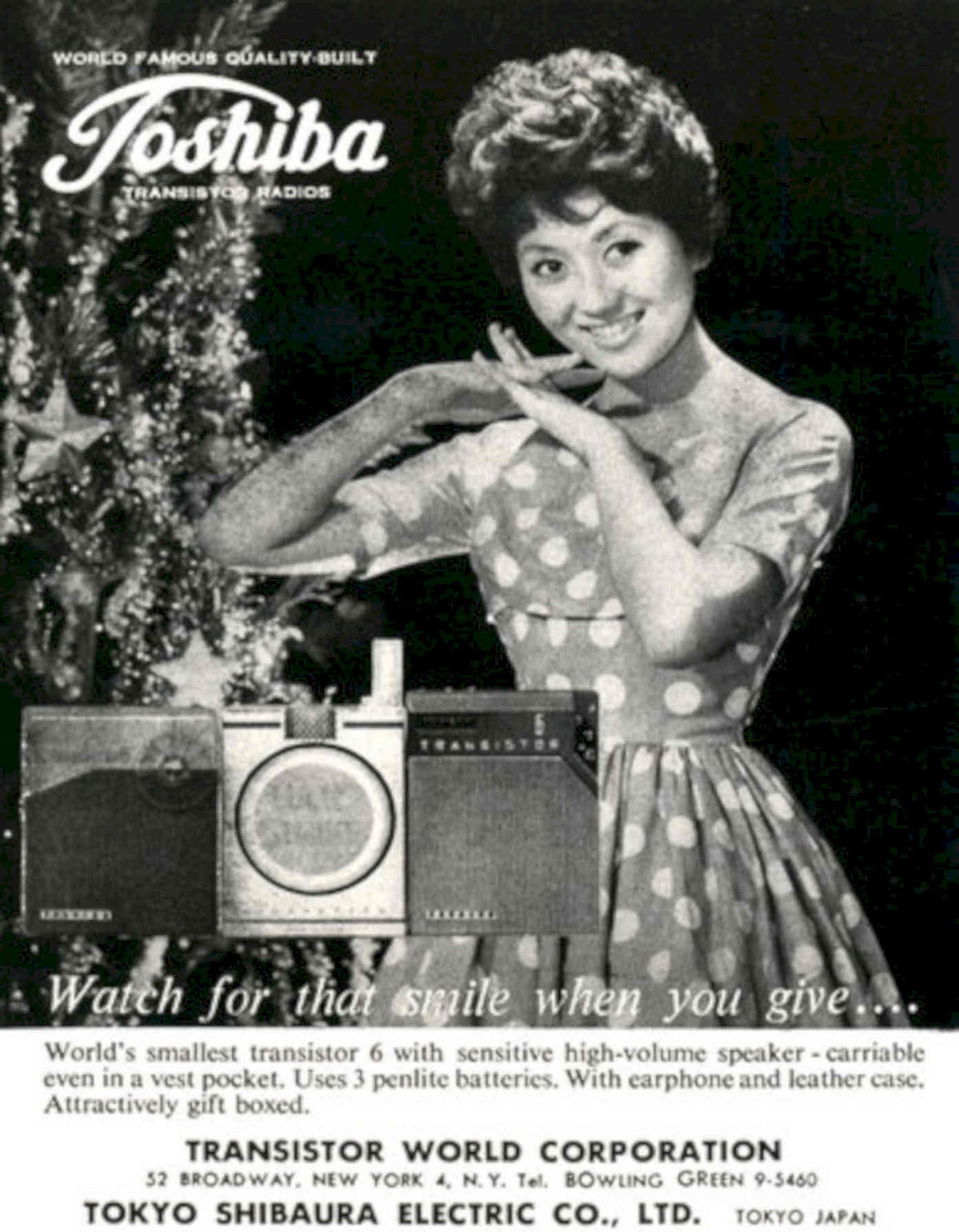 Toshiba Radios Christmas 2 1950s Vintage Retro Advert Poster