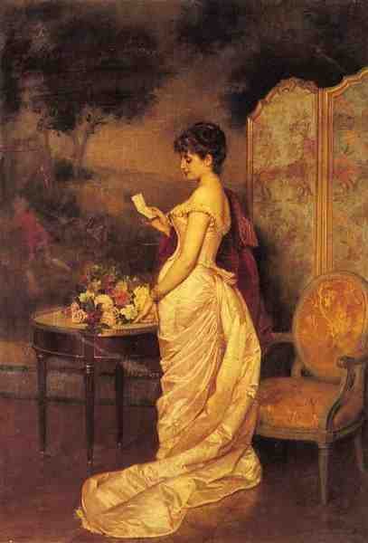 Toulmouche Auguste The Love Letter A4 Photo Print