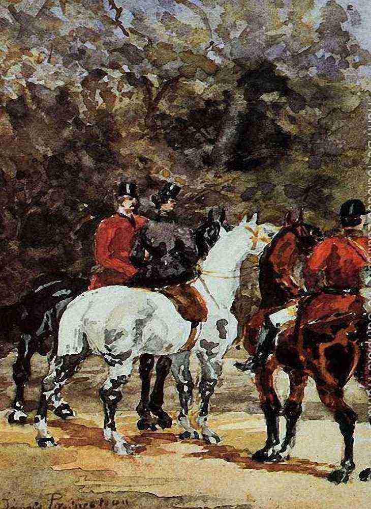 Toulouse Lautrec Assembly Of Hunters A4 Photo Print