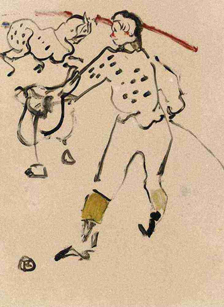 Toulouse Lautrec Au Cirque Le Clown A4 Photo Print