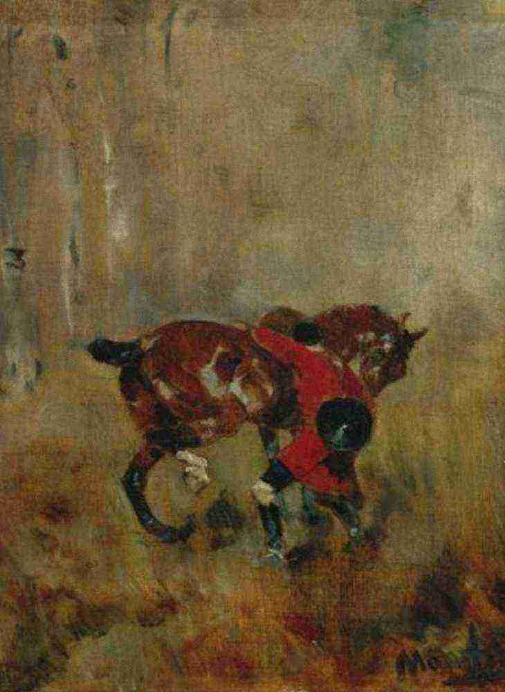 Toulouse Lautrec Cavalier De Chasse A Courre Ressanglant Son Cheval A4 Photo Print