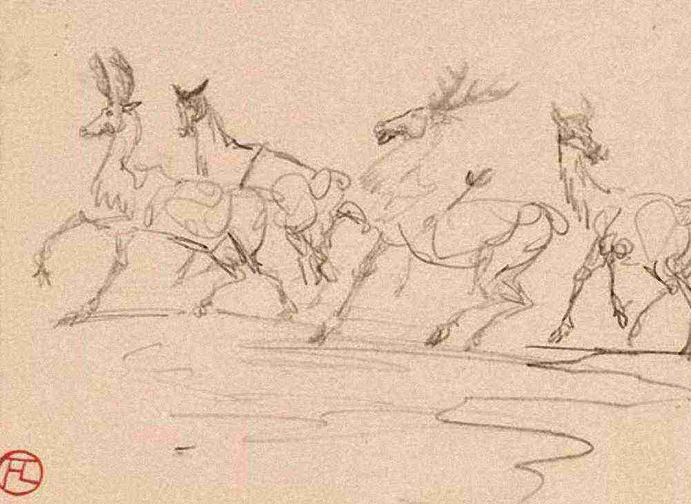 Toulouse Lautrec Cerfs Et Biches A4 Photo Print