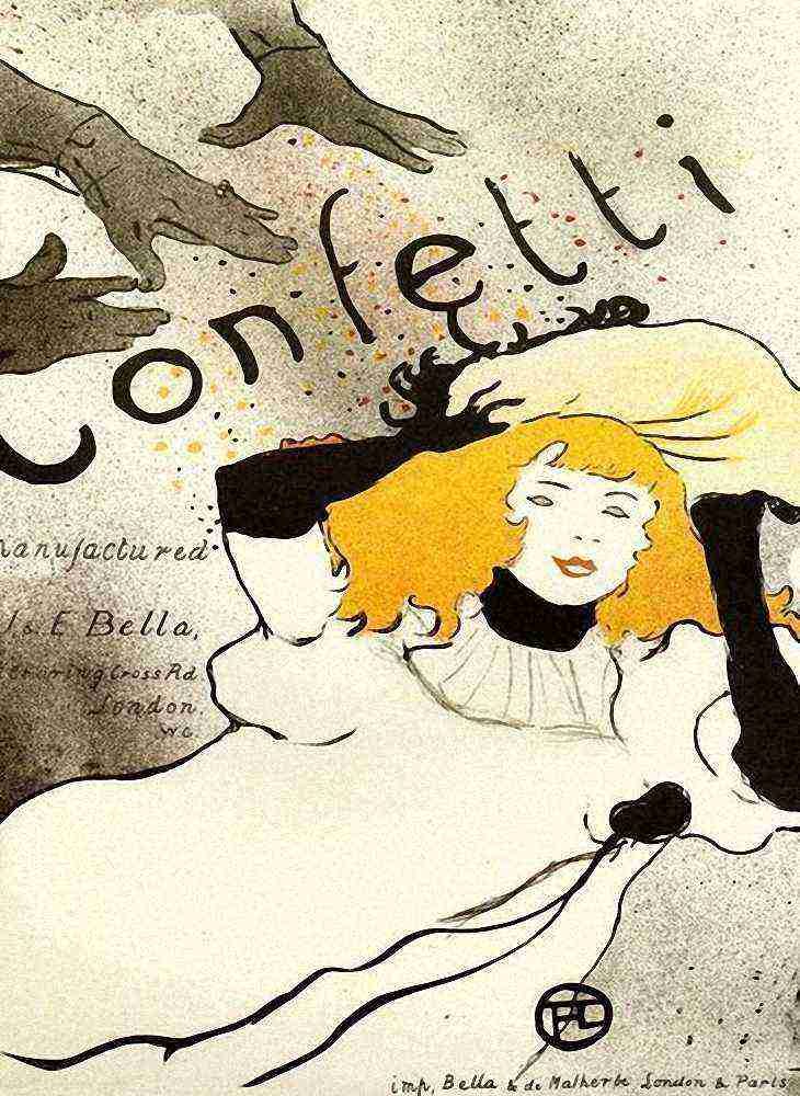 Toulouse Lautrec Confetti A4 Photo Print