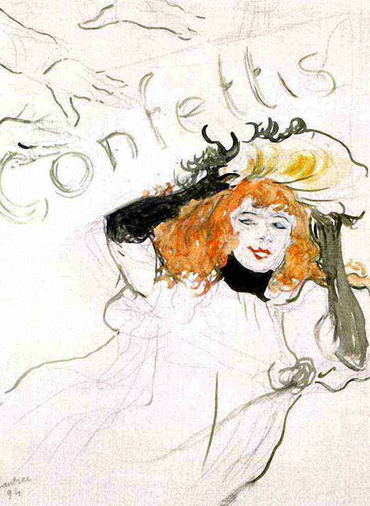 Toulouse Lautrec Confettis A4 Photo Print