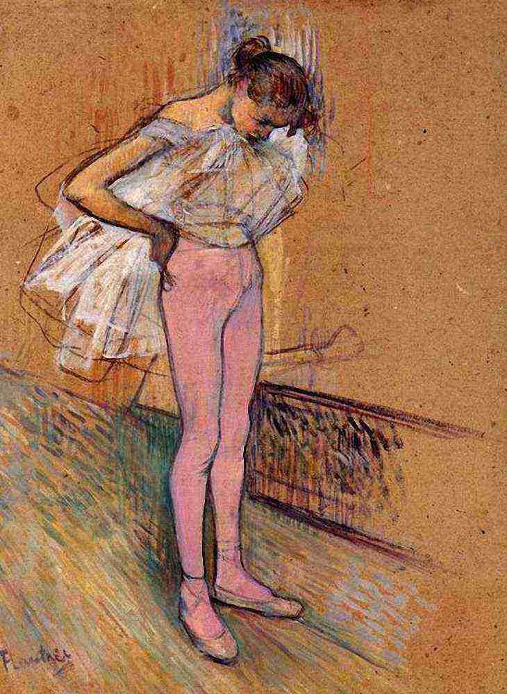 Toulouse Lautrec Dancer Adjusting Her Tights A4 Photo Print
