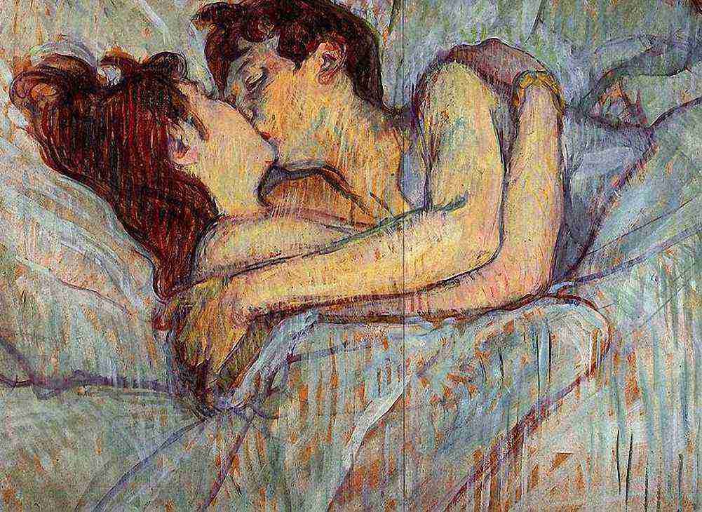 Toulouse Lautrec In Bed The Kiss A4 Photo Print