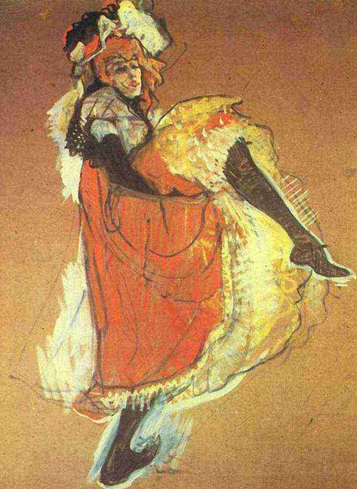 Toulouse Lautrec Jane Avril Dancing Study For The Poster A4 Photo Print