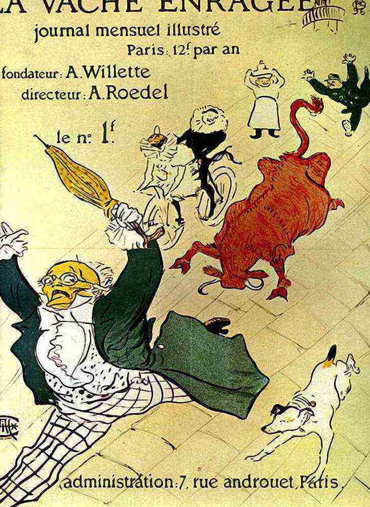Toulouse Lautrec La Vache Enragee A4 Photo Print