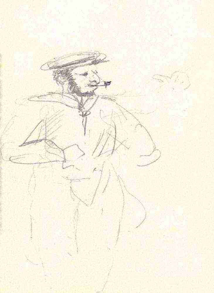Toulouse Lautrec Marin Fumant A4 Photo Print