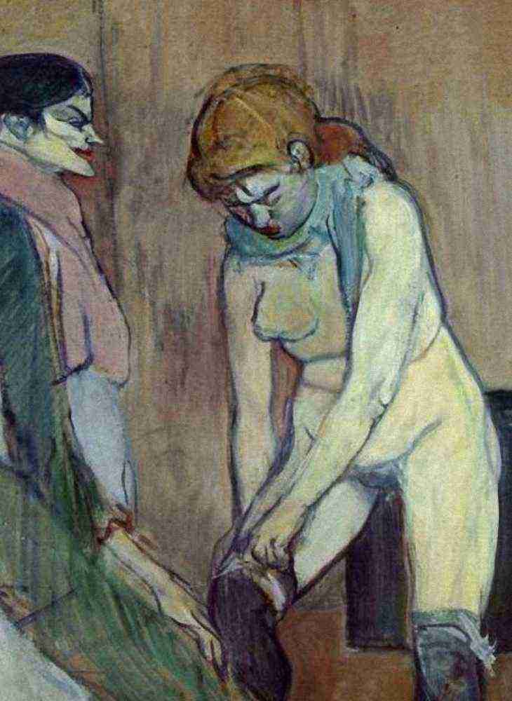 Toulouse Lautrec Stocking A4 Photo Print