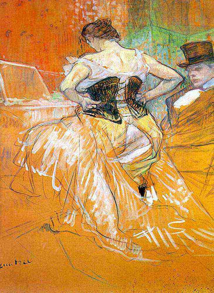 Toulouse Lautrec Study For Elles Woman In A Corset 1896 A4 Photo Print