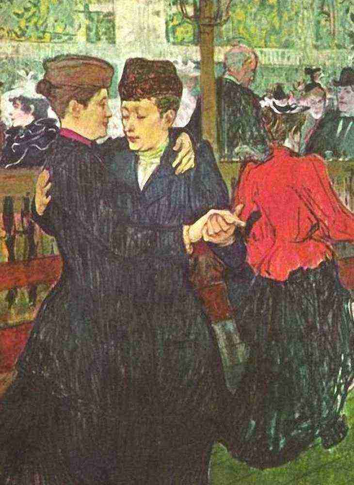 Toulouse Lautrec Two Women Dancing At The Moulin Rouge A4 Photo Print