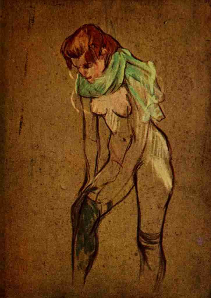 Toulouse Lautrec Woman Fixing her Stocking A4 Photo Print