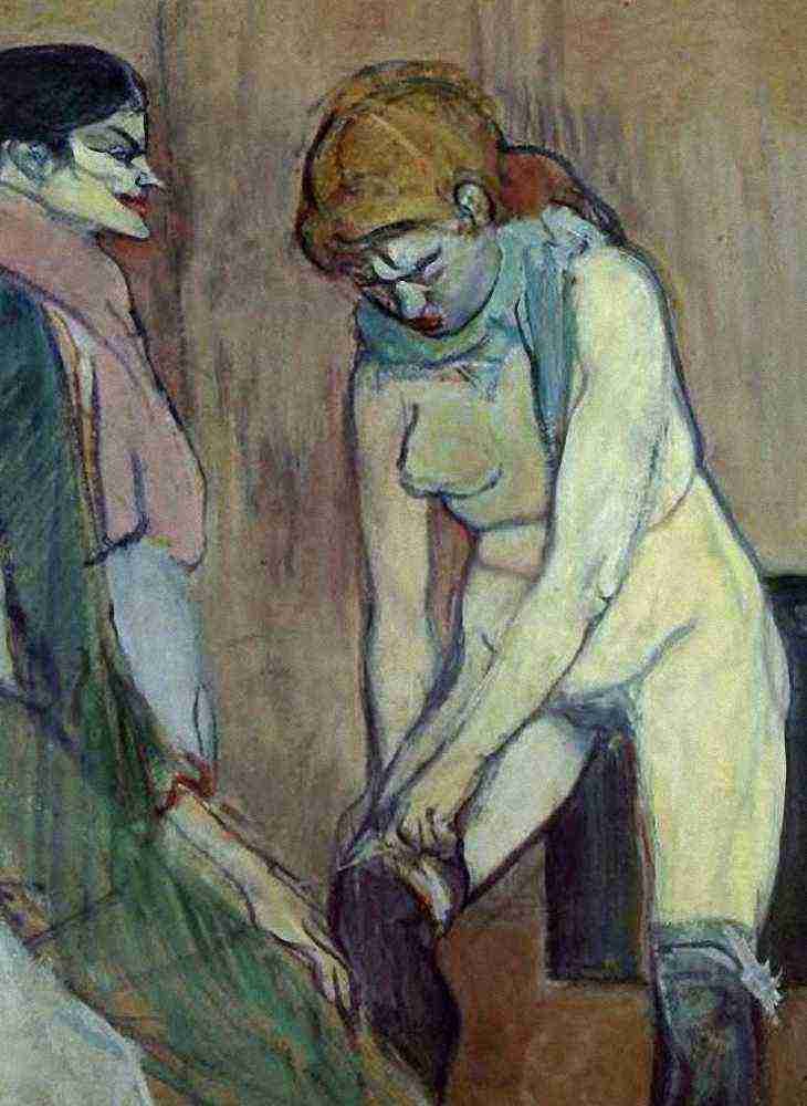Toulouse Lautrec Woman Pulling Up Her Stocking A4 Photo Print