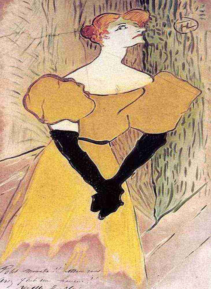 Toulouse Lautrec Yvette Guilbert A4 Photo Print