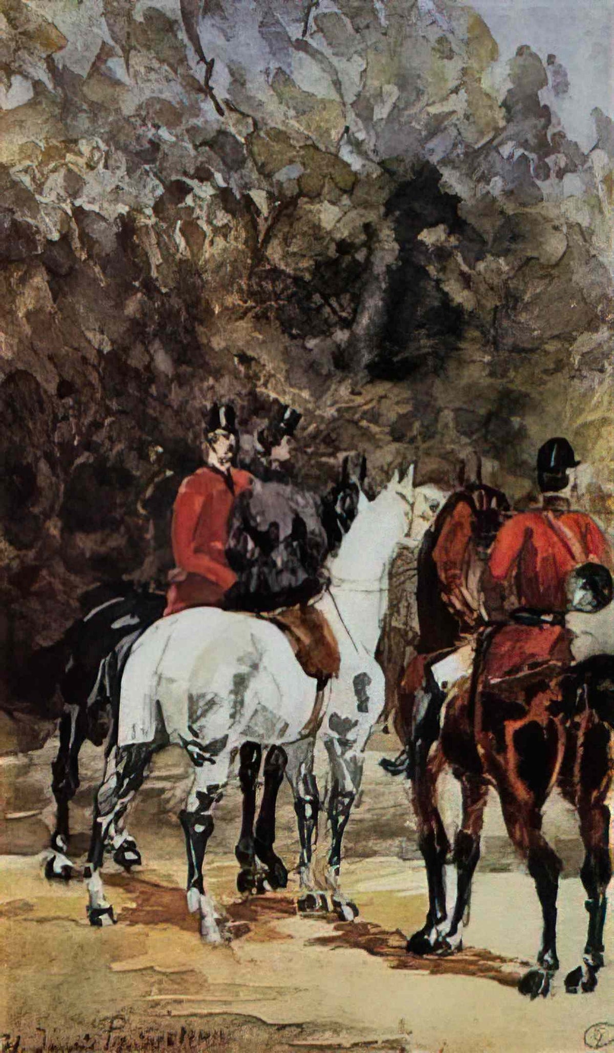 Toulouse Lautrec assembly of hunters 1879 Art A4 Photo Print