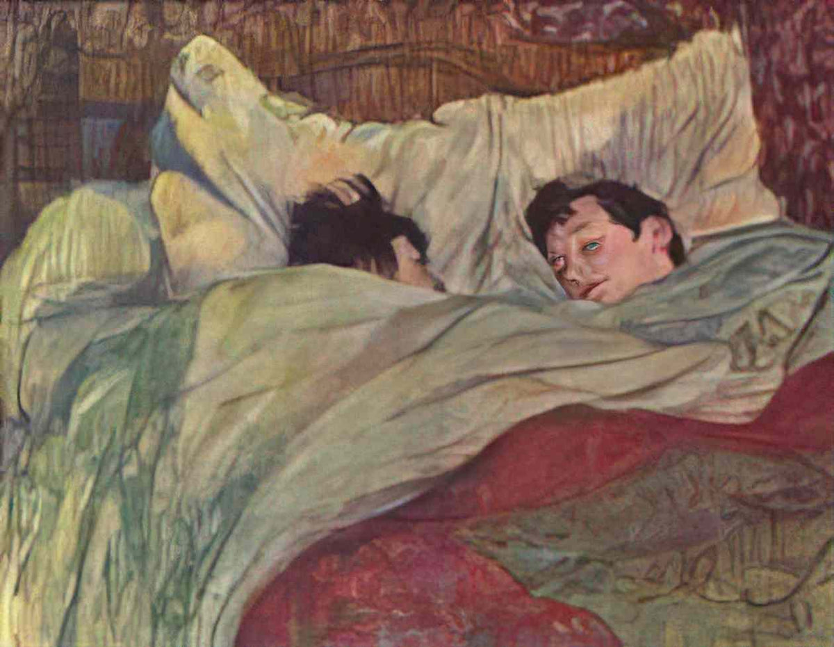 Toulouse Lautrec in bed 1893 Art A4 Photo Print
