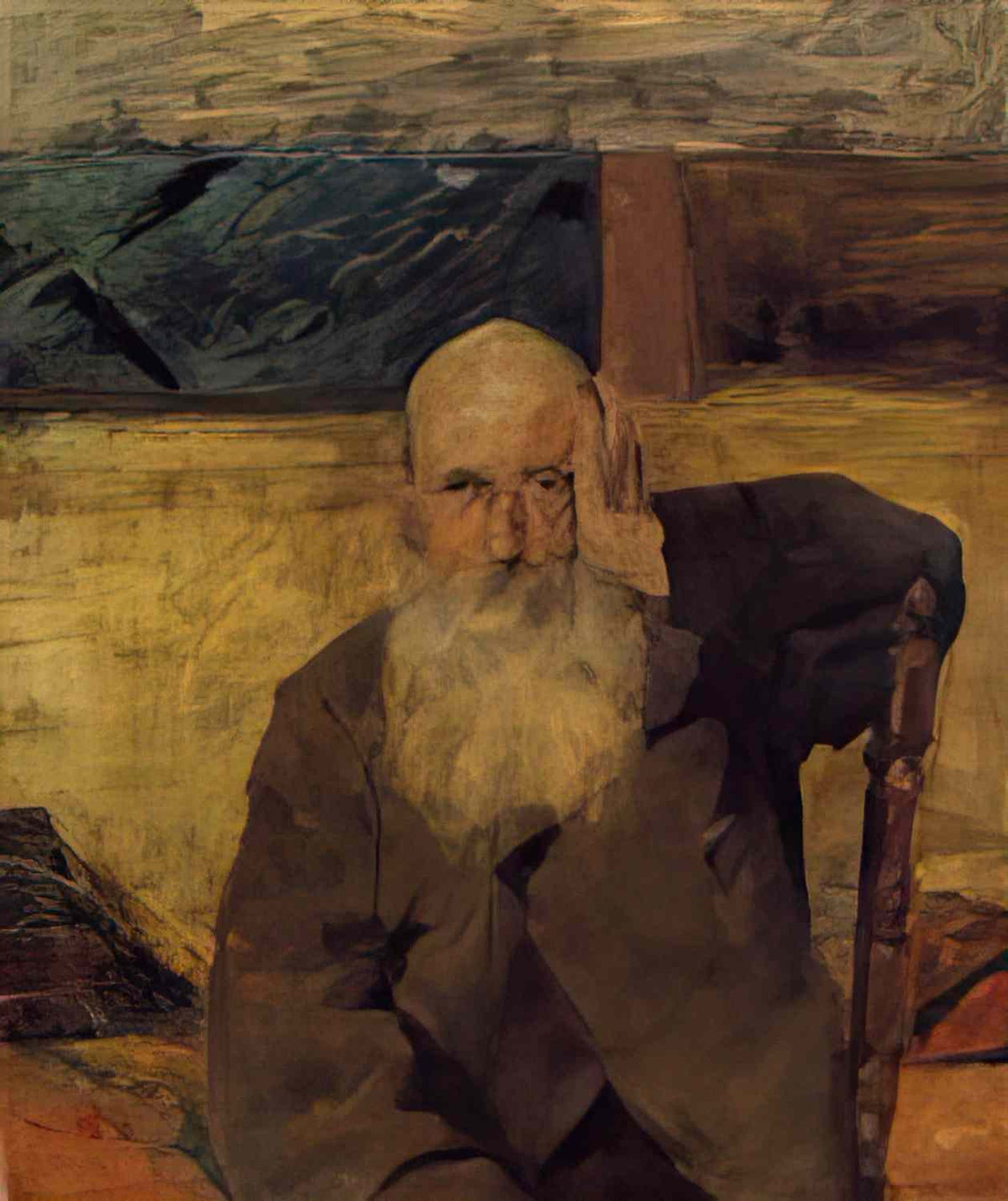Toulouse Lautrec old man at celeyran 1882 Art A4 Photo Print