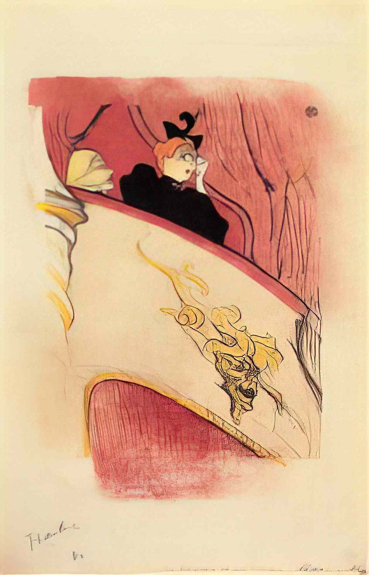 Toulouse Lautrec the box with the guilded mask 1893 Art A4 Photo Print