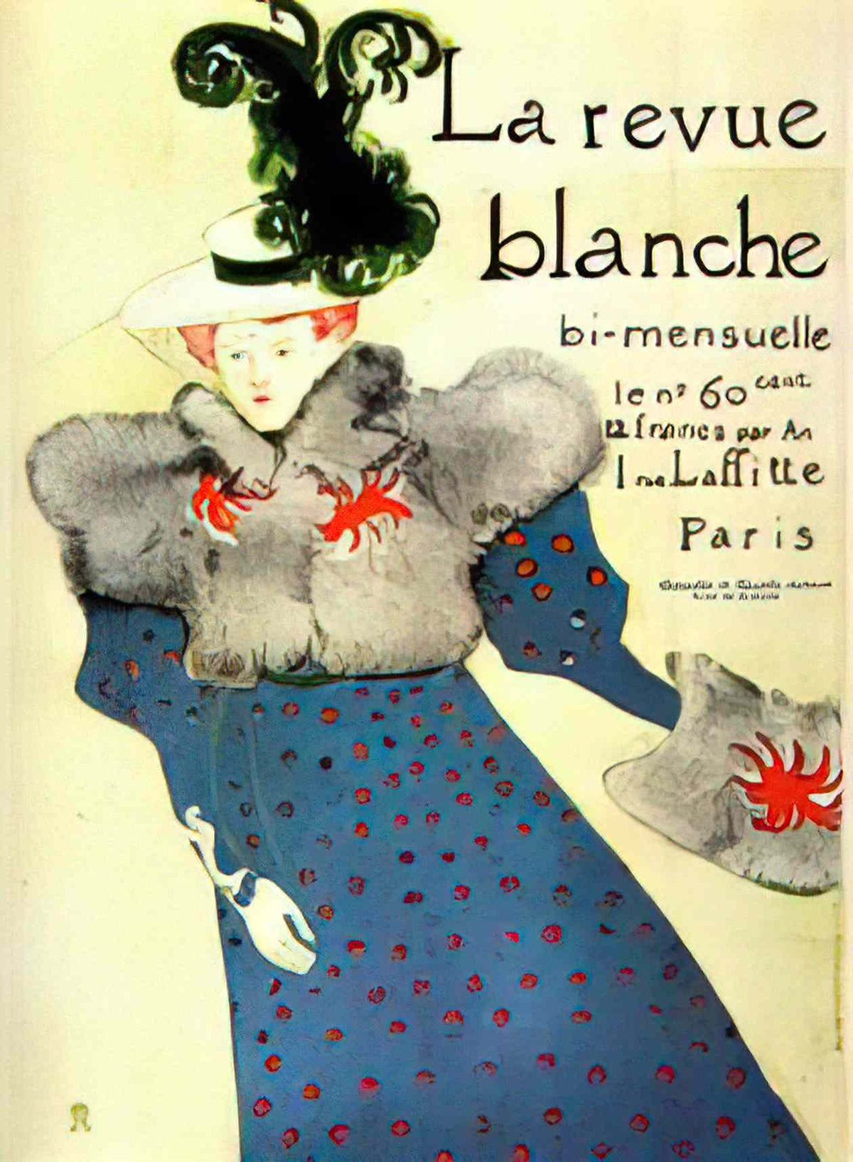 Toulouse Lautrec the journal white poster 1896 Art A4 Photo Print
