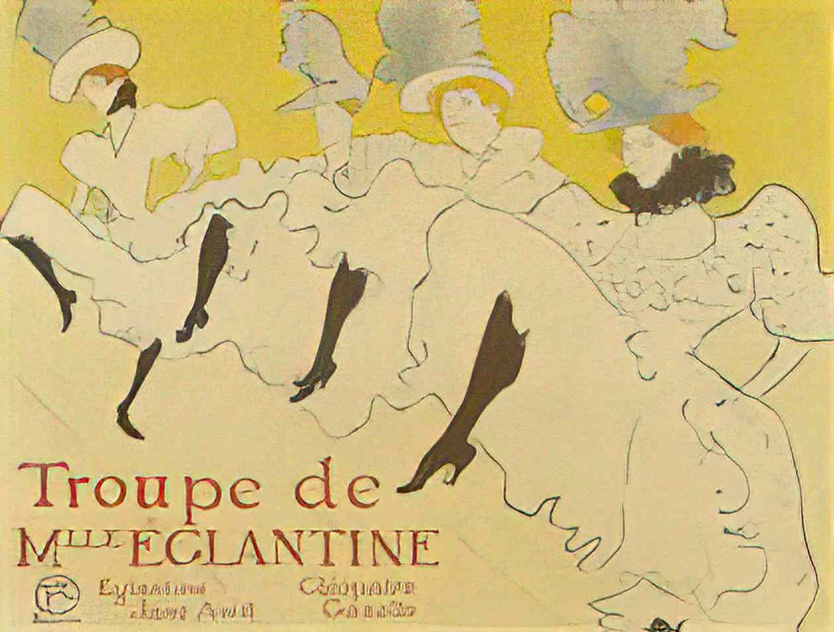 Toulouse Lautrec troupe de mlle elegantine affiche 1896 Art A4 Photo Print