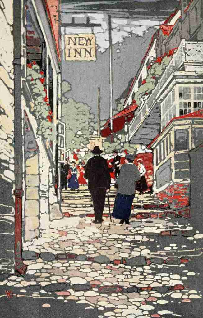 Touring Great Britain 1920 Clovelly Devon A4 Photo Print