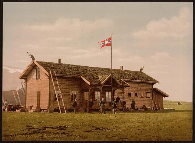 Tourists house Spitzbergen Vintage A4 Photo Print