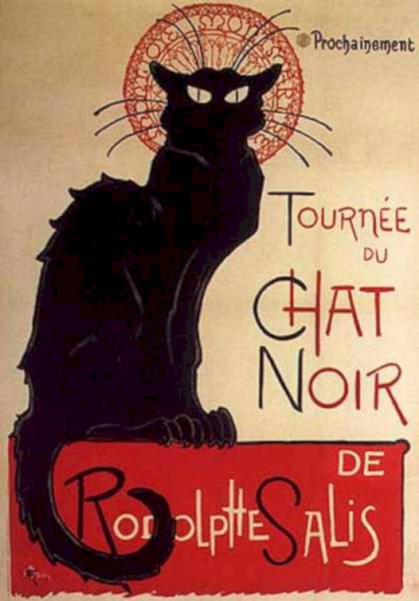 Tournee Chat Noir Vintage Retro Advert Ads A4 Photo Print