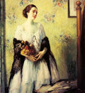 Toussaint Fernand A Young Woman Holding A Bouquet A4 Photo Print