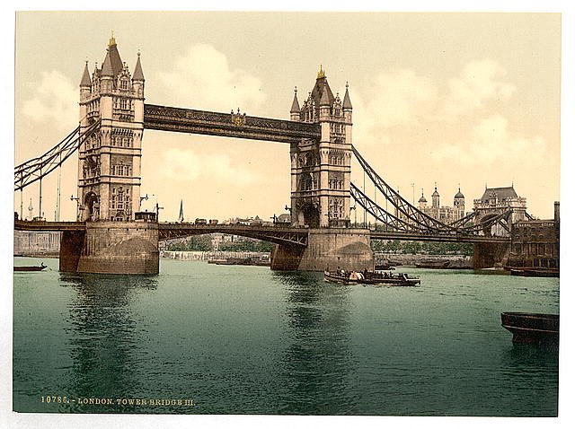 Tower Bridge III open London Vintage A4 Photo Print